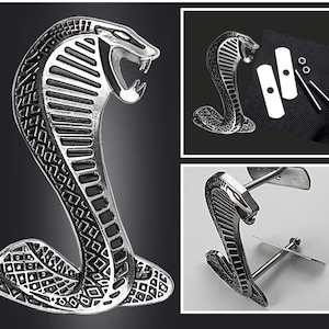 Cobra Logo 3D Metal Super Snake Front Hood Grille Badge Emblem