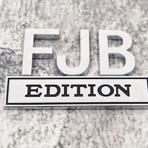 FJB EDITION 3D Badge Car Automotive Truck Sticker Side Tail Emblem (SilverBlack)