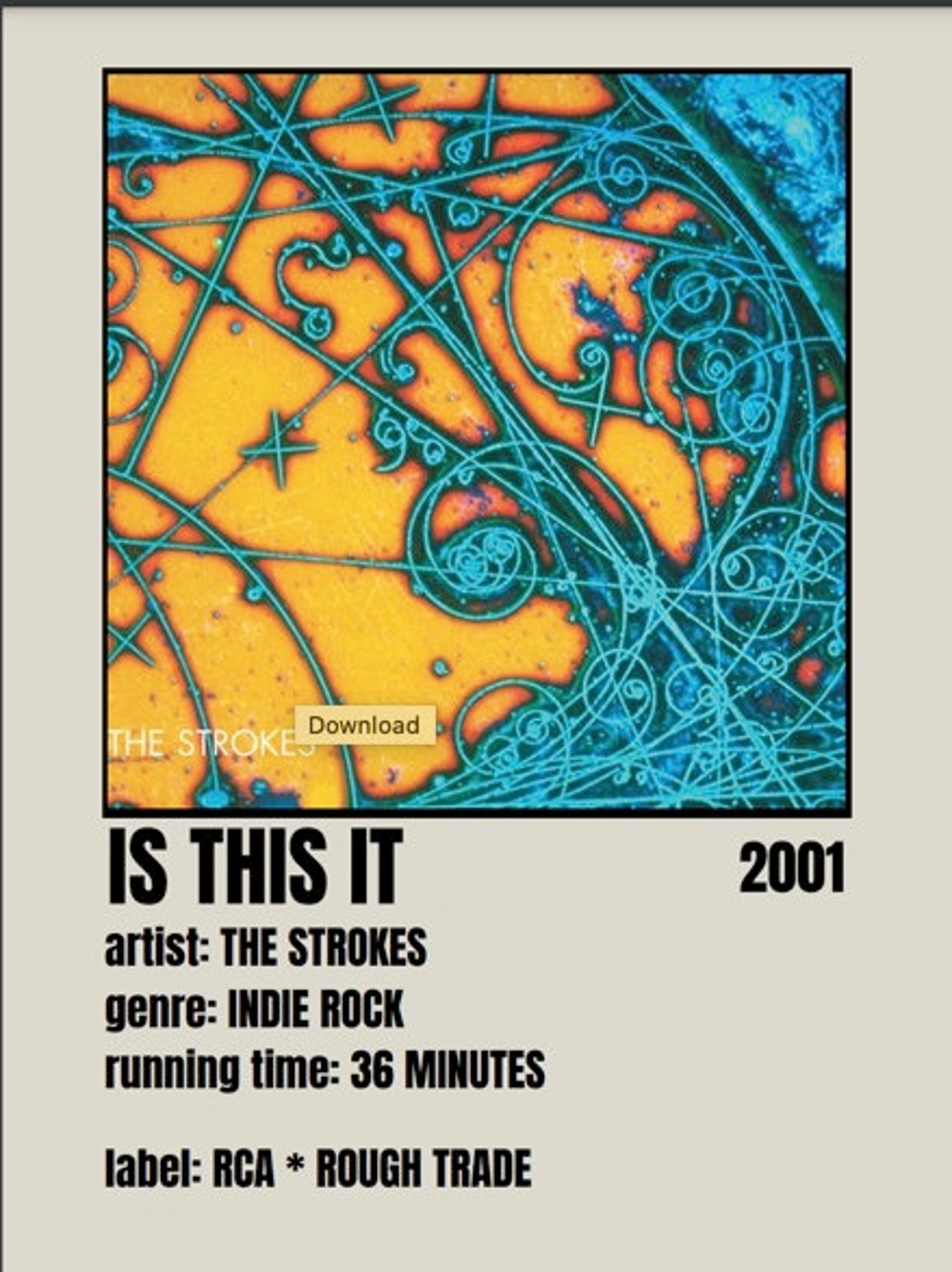 Digital Download The Strokes Poster The Strokes Poster Is Etsy