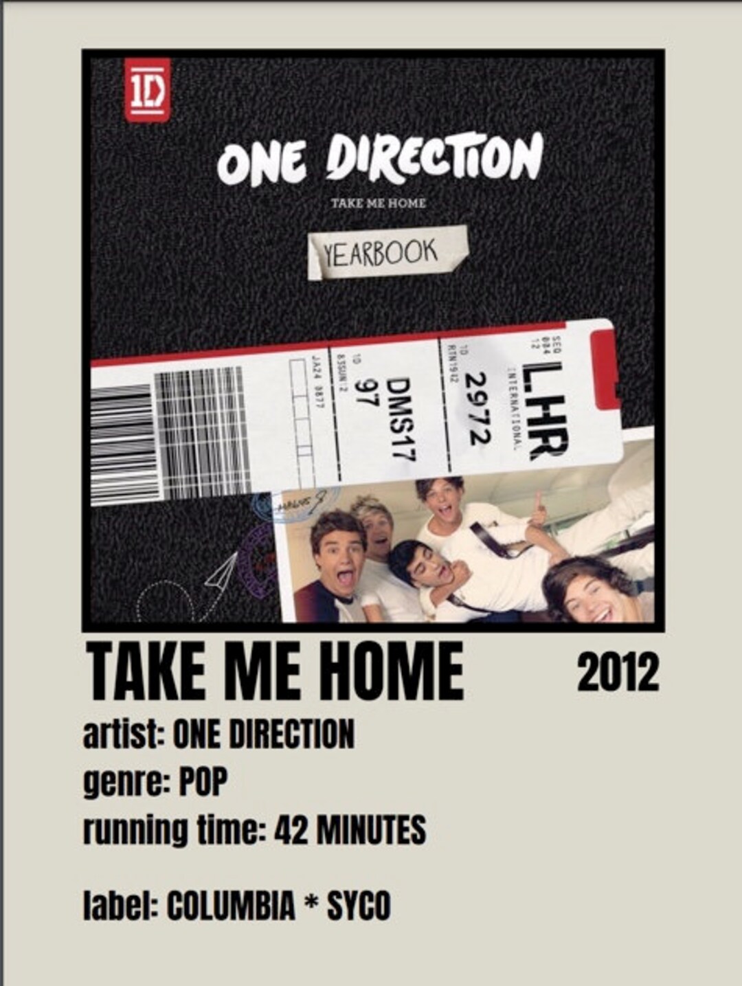 Digital Download One Direction Poster One Direction Poster - Etsy