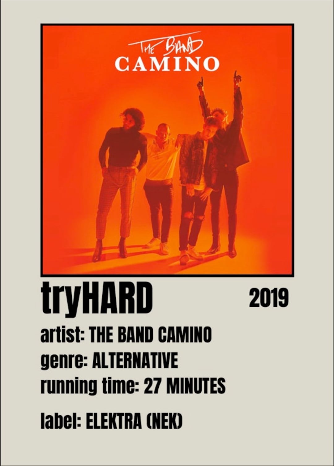 Digital Download the Band CAMINO Poster the Band CAMINO Etsy