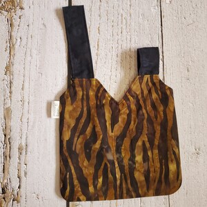 Black and Gold Stripe Knot Handle Purse, Tiger Stripes, Animal Print Purse, Simple Tiny Bag, Tiny Purse, Wristlet, Knot Bag, Minimalist Bag image 6