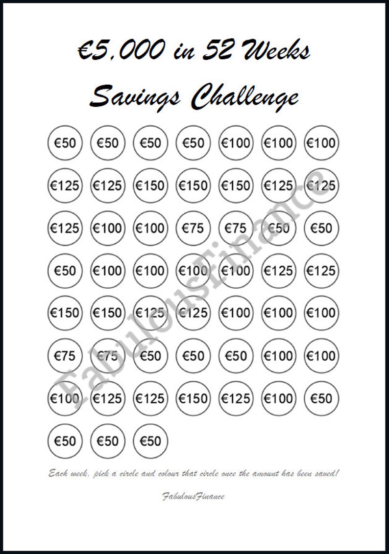Save 5 000 Euro In One Year Money Saving Challenge 5K 5 000 Euro Save 5 000 Euro In One Year Money Saving Challenge 5K 5 000 Euro