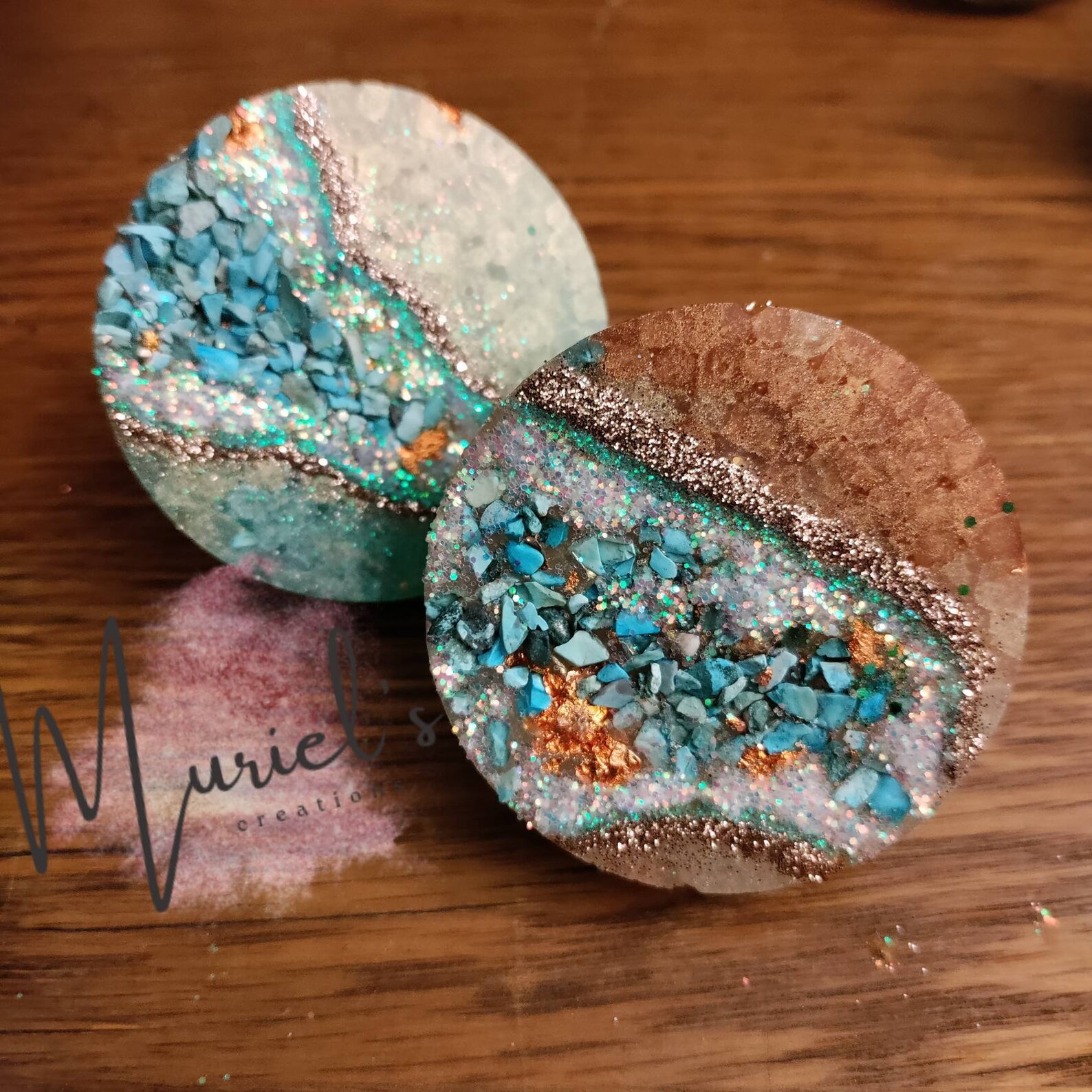 Geode Vent Clip Freshies 2 Round Freshies Crystals Etsy