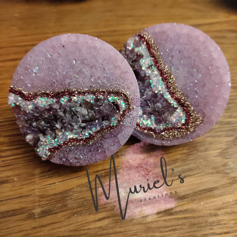 Geode Vent Clip Freshies 2 Round Freshies Crystals Etsy