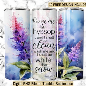 Uplifting Bible Verse 20 oz Skinny Tumbler Wrap Template Inspirational Digital Download Motivational Faith Jesus tumbler PNG-Psalm 51:17