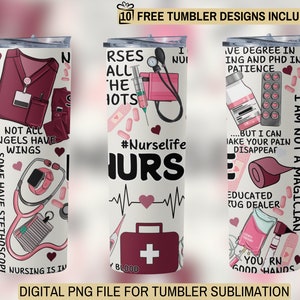 Nurse Life Tumbler Wrap: Stethoscope Design (Digital Download)