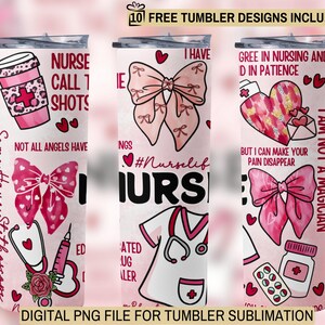 Nurse Life Valentine Tumbler Wrap, 20oz Skinny Sublimation, Instant Digital Download, Stethoscope Design, Nurse Appreciation PNG