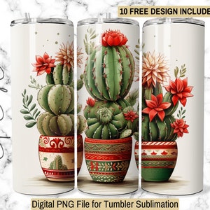 Kaktus Pflanze 20 Unzen Skinny Tumbler Sublimation Wrap Digital Sofortiger Download Nur Kaktus PNG Design