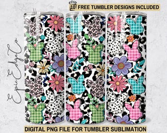 Easter Bunny Leopard Print 20oz Tumbler Wrap (Digital Download)
