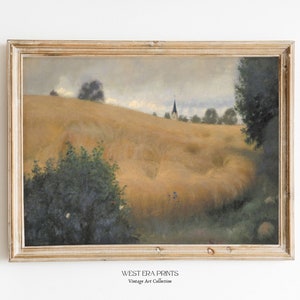 Landscape Wall Art | Country Landscape Painting | Antique Landscape Art | Vintage Wall Art | Vintage Wall Decor
