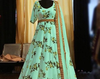 Floral Anarkali Etsy
