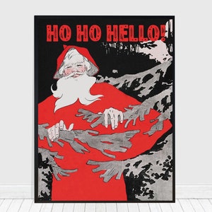 Vintage Santa Claus Christmas Art Print, Edward Penfield Holiday Decor (Digital Download)