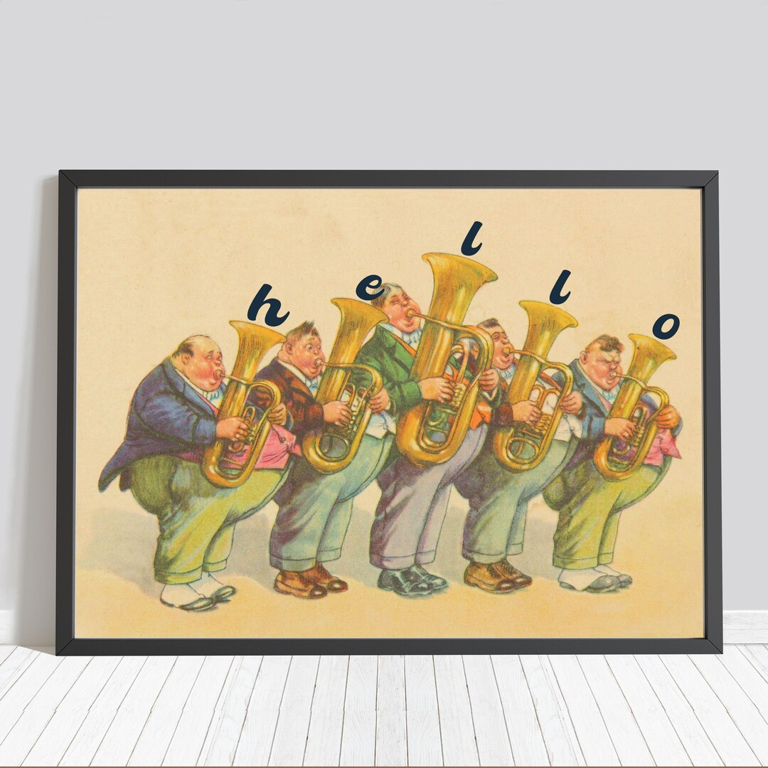 Music Art Print, Marching Band Print, Altered Vintage Art, Musical ...