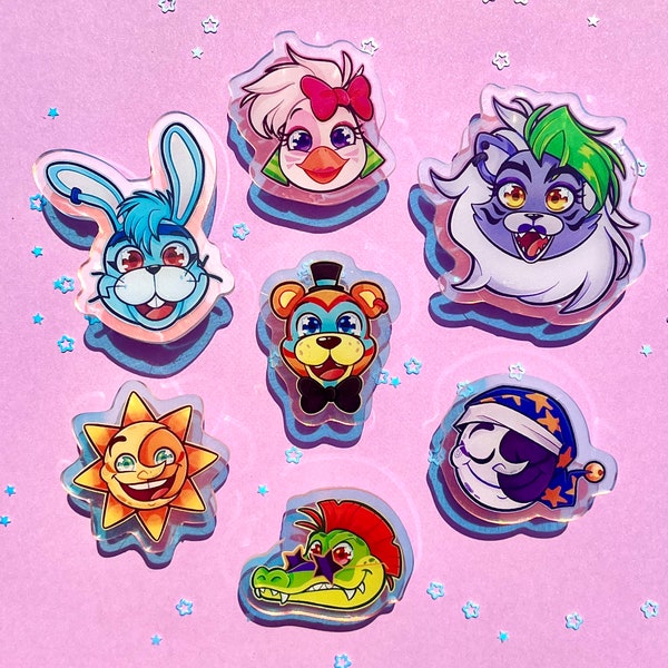 FNAF Security Breach Regenbogen Acryl Pins