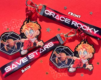 Project Hail Mary Grace Rocky Save Stars Lanyard Keychain