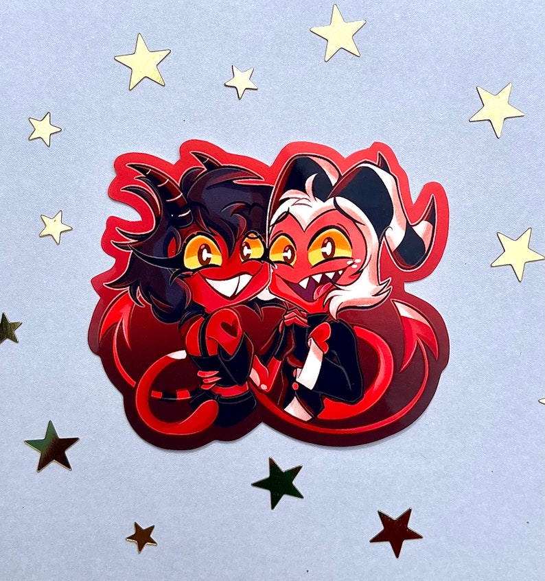 Helluva Boss Glossy Stickers Millie & Moxxie