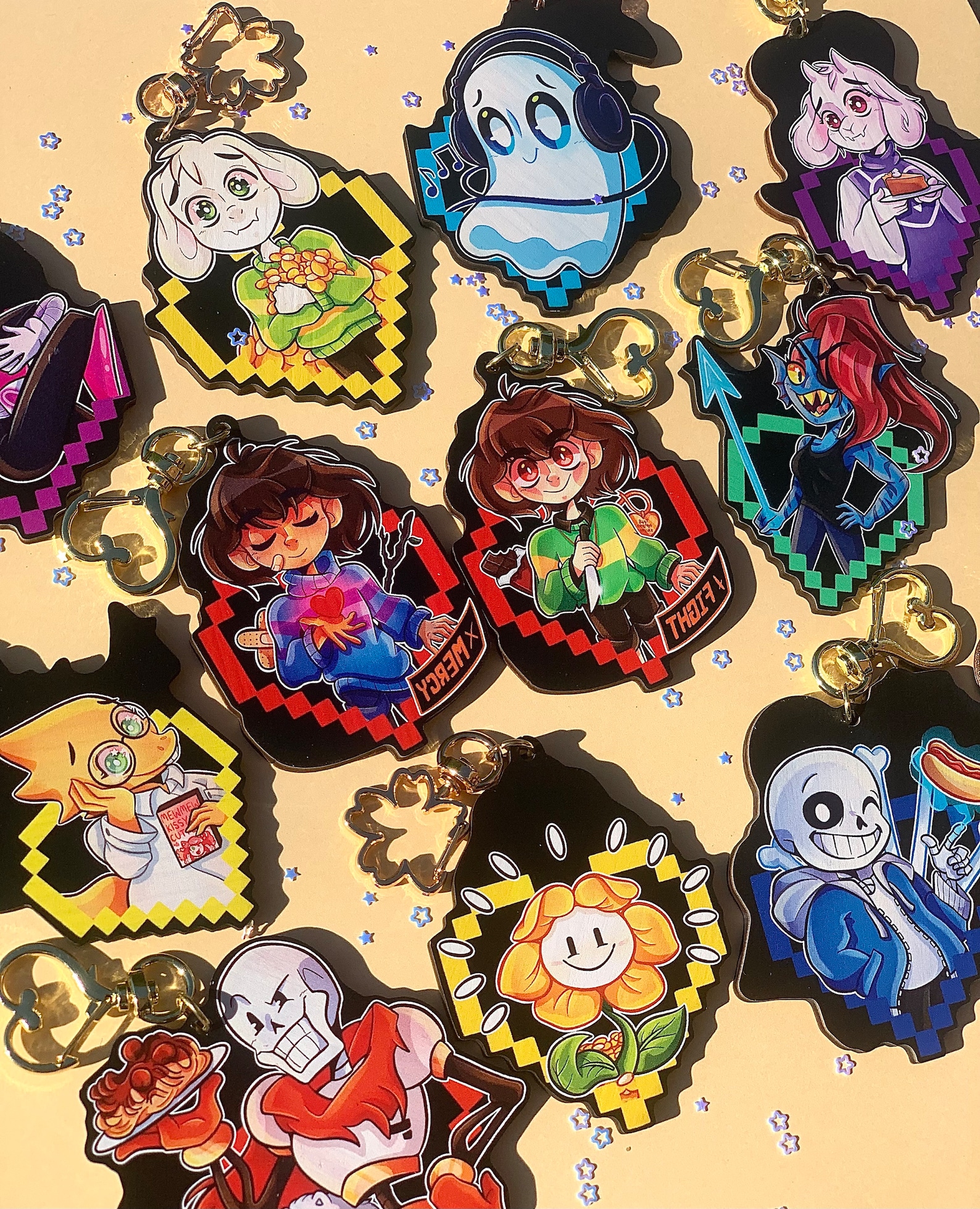 Undertale Ink Keychain Undertale Wooden Keychains - Etsy