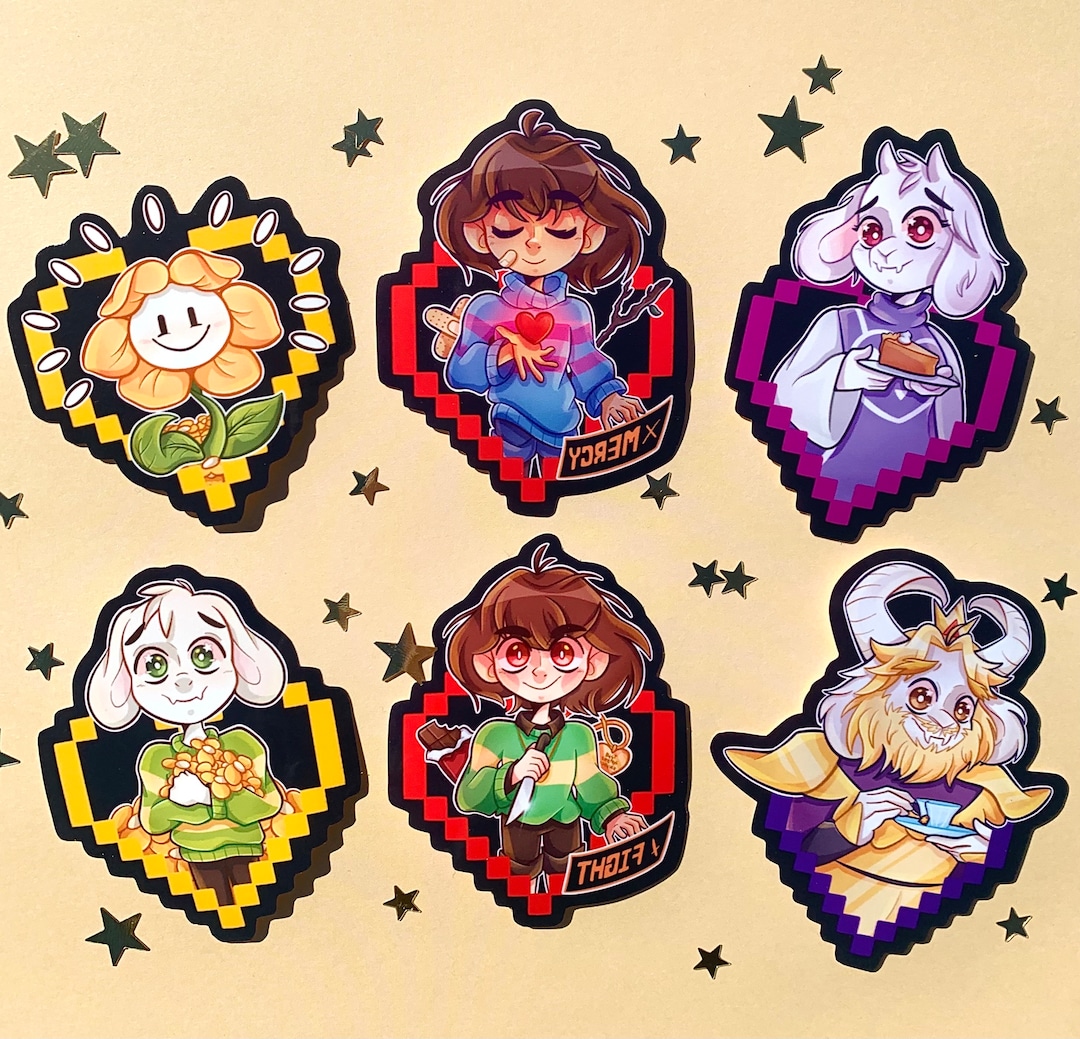 Save Undertale Sticker Undertale Glossy Stickers PACK 1 - Etsy Australia