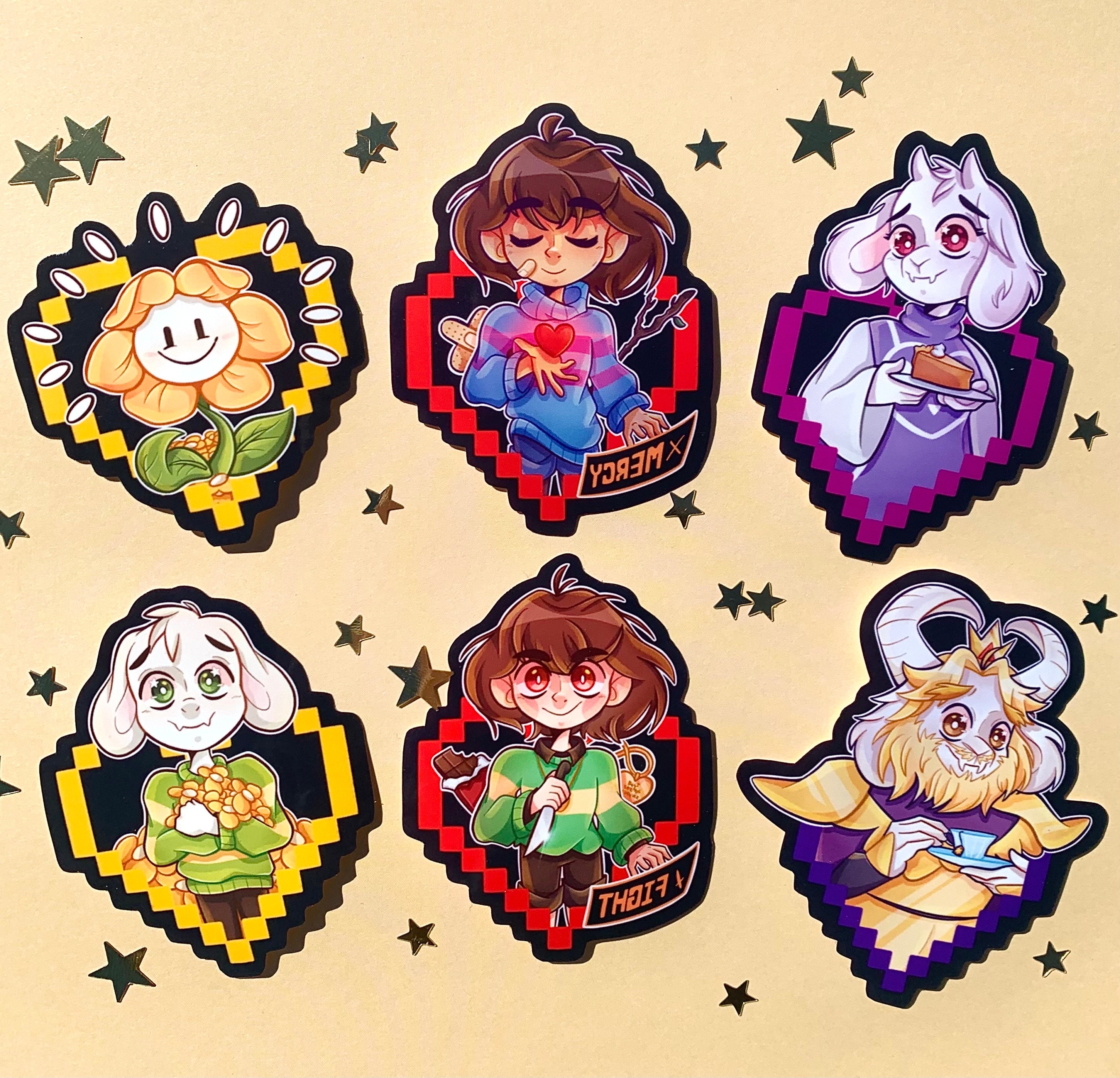 Undertale Frisk and Chara - Fight - Sticker