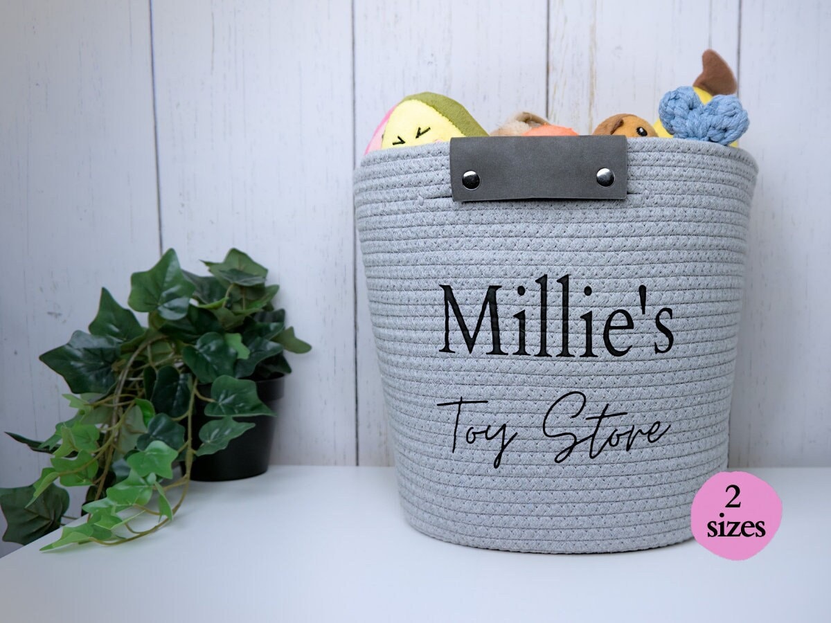 Personalized Foldable Dog Toy Storage Basket - Customized Kids Toy