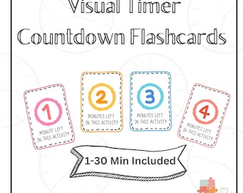 Visuelle Timer Countdown Karteikarten | 5 PDF-Muster (Übergänge aus der Aktivität)