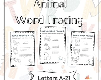 Nachverfolgungsbogen für Kinder mit Tieralphabet (PDF-Muster)
