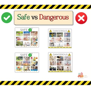 Safe vs Dangerous | Safety Awareness | ABA  | RBT | Special Ed | Learning | Safety Skills | Autism Safety | Printable Worksheet for Kids |