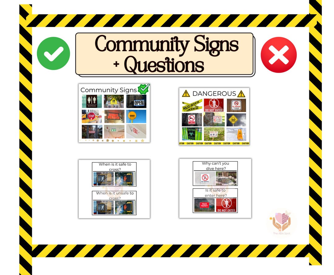 Mini Rbt Signs Community Signs | Safety Awareness | ABA | RBT | Special Ed | Learning ...