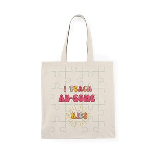 ABA Tote Bag | Therapist Appreciation Gift | Natural Canvas Handbag for RBT | Gift for aba Therapist | BCBA Gift | Graphic Tote Bag |