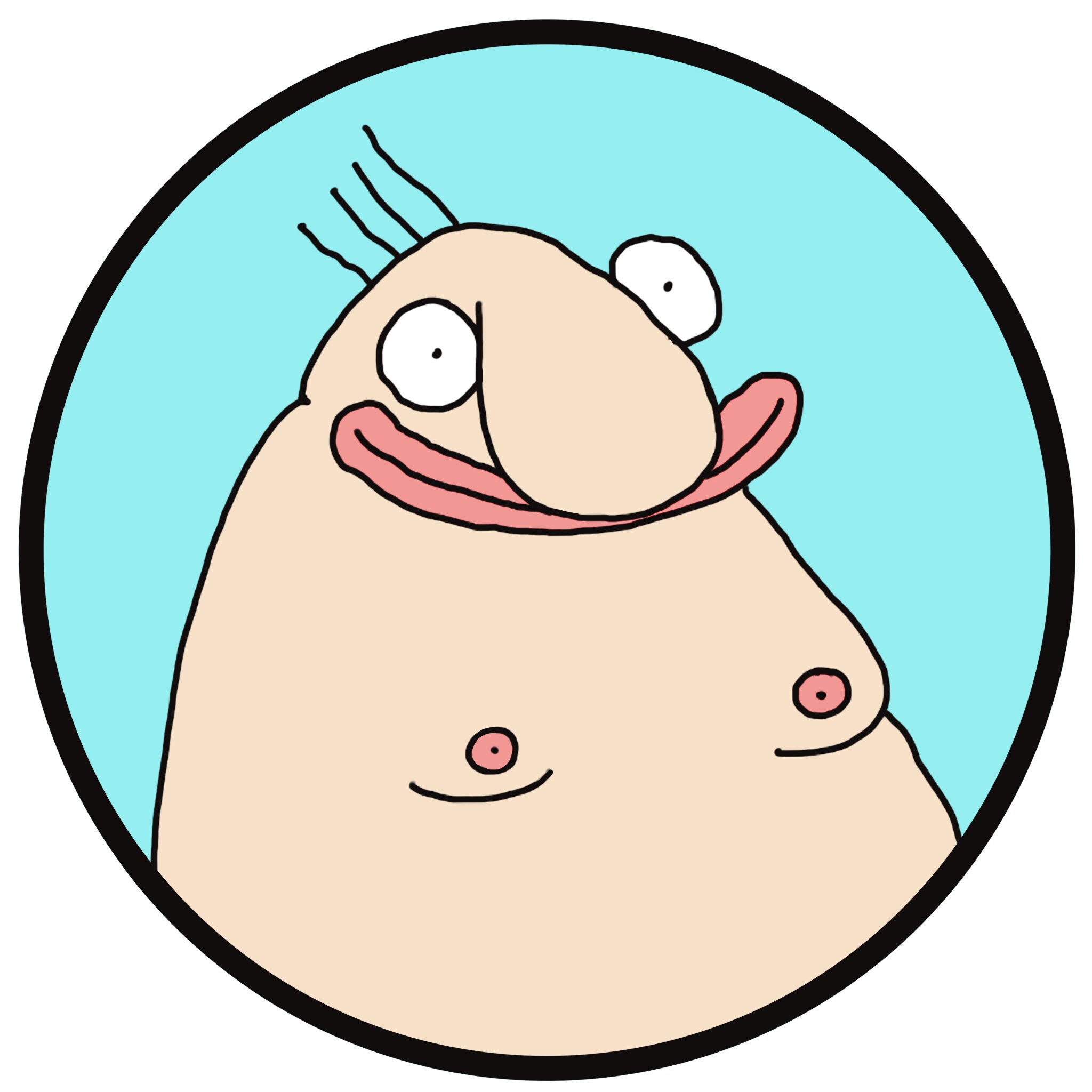 Mr Sausage lips / Hand drawn one of a kind profile pic for Etsy