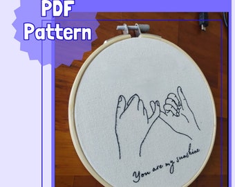 Hand Embroidery Pattern Beginner, Romantic Pattern DIY
