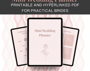 エレガントなミニウェディングプランナー – デジタル印刷可能 | プライベートな結婚式、予算、ゲストリスト、タイムラインなどのためのオーガナイザー