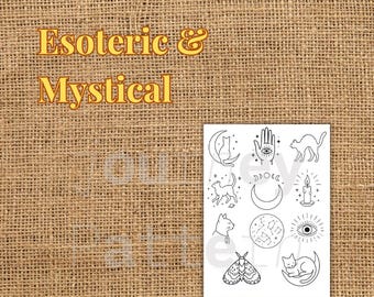 Mystical Embroidery Patterns – Moon, Cats, Crystals and Magic Symbols | Stick and Stitch PDF