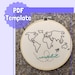 Wanderlust World Map Pattern – DIY Embroidery Template (PDF) - Etsy