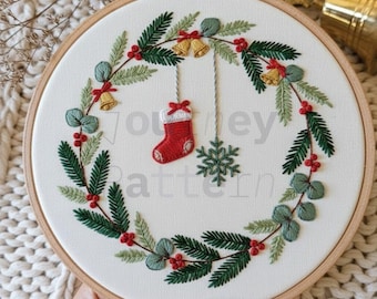 35+ Christmas Embroidery Patterns PDF | Hand Embroidery Designs & Small Motifs | Decorative Alphabet | Instant Download Craft Bundle