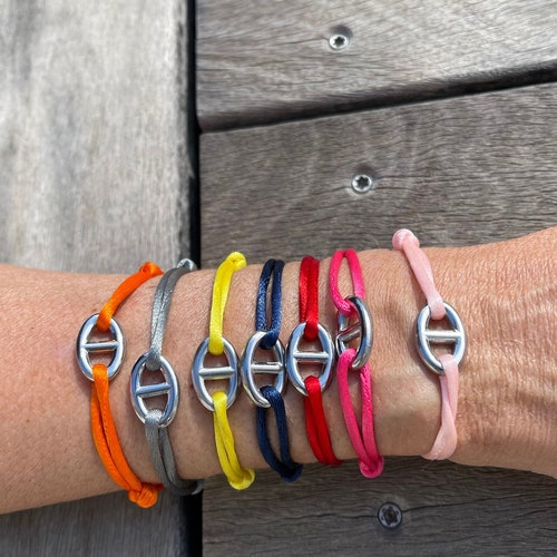 Silver navy mesh bracelet