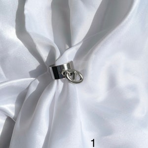 Stainless steel silver charm ring image 1