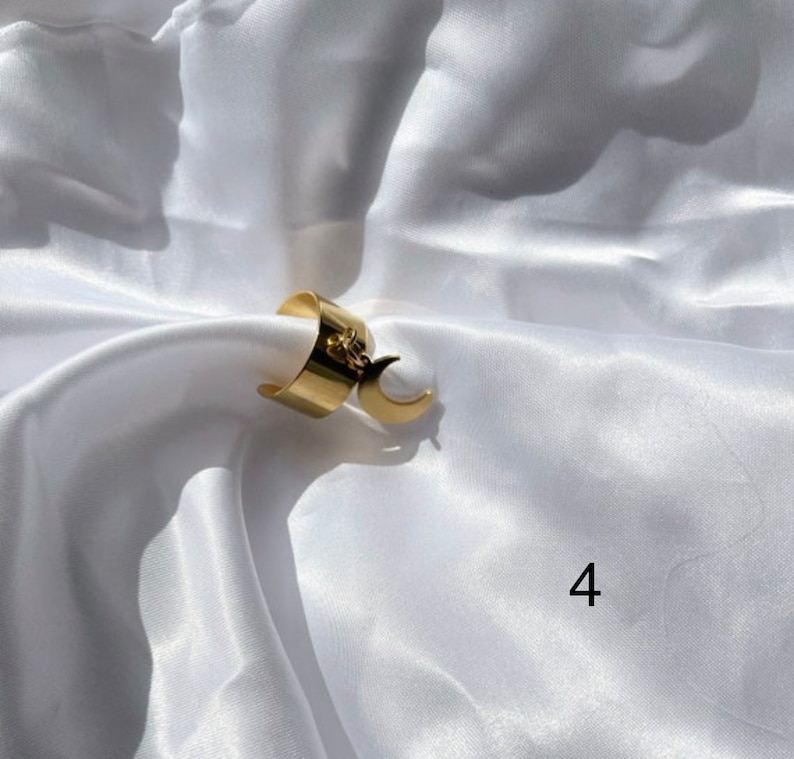 Gold stainless steel charm ring image 4