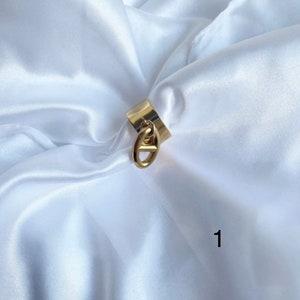 Gold stainless steel charm ring image 1