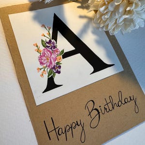 Geburtstagskarte mit Anfangsbuchstaben - Handgemacht, Original