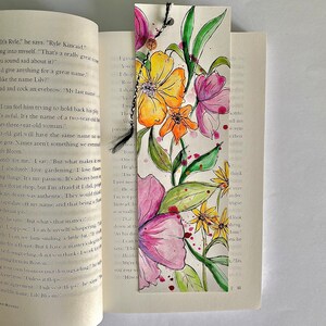 Lesezeichen Aquarell Fine Art, Blumen, Verschiedene Motive, Handgefertigt Bild 2