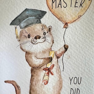 Congratulations card for graduation Bachelor, Master, School - Handmade, Original