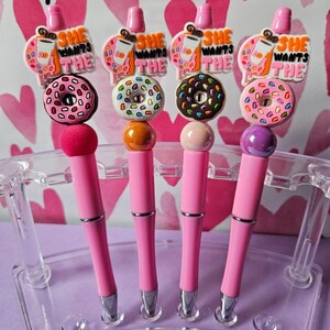 D. Donuts Pens, Beaded DD gift, Coffee Lovers Pen zdjęcie 1