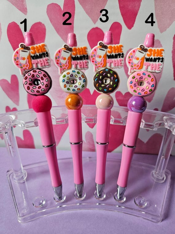 D. Donuts Pens, Beaded DD gift, Coffee Lovers Pen