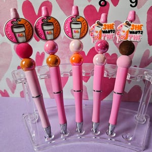 D. Donuts Pens, Beaded DD gift, Coffee Lovers Pen zdjęcie 2