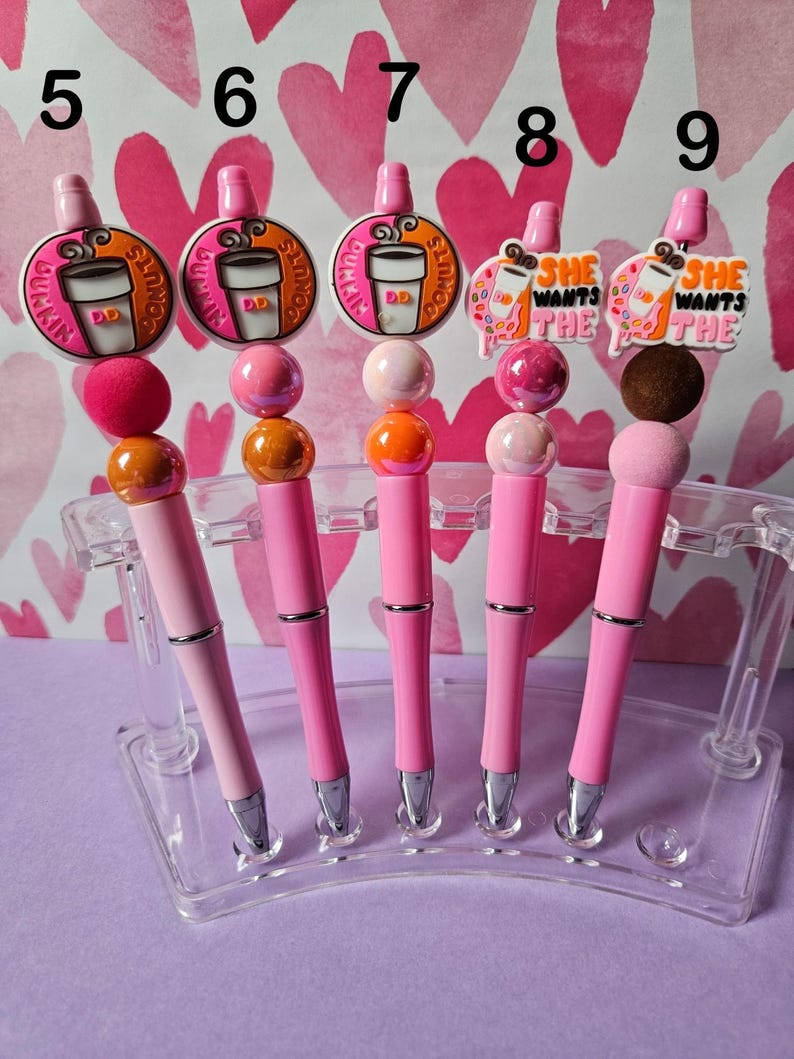D. Donuts Pens, Beaded DD gift, Coffee Lovers Pen zdjęcie 2