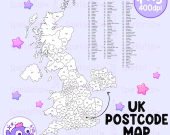 UK Postcode Sales Tracker Map: Colouring Map (Digital Download)