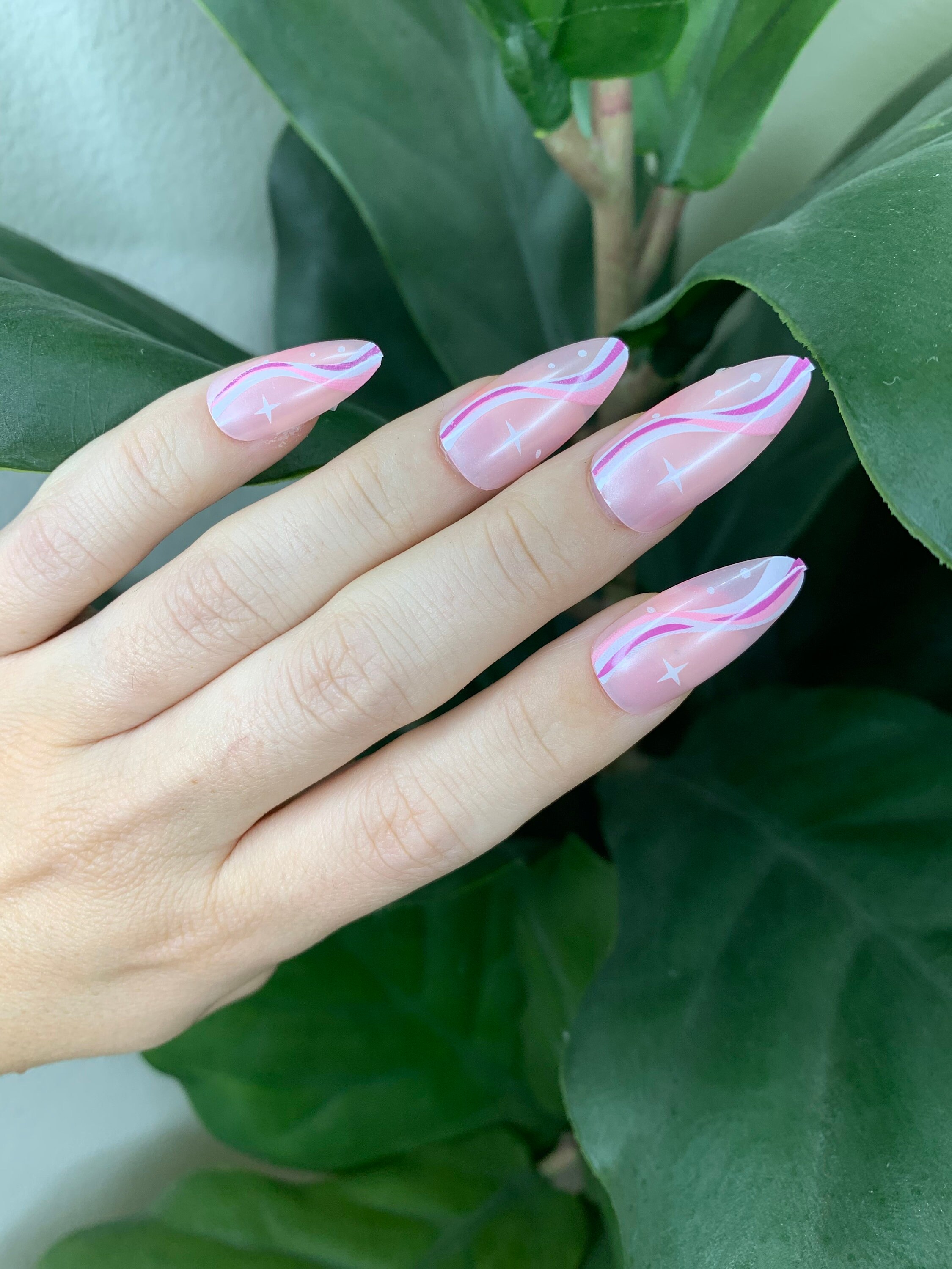 1 pack of 24 press on nails & glue/ nails/ press on nails/ Etsy