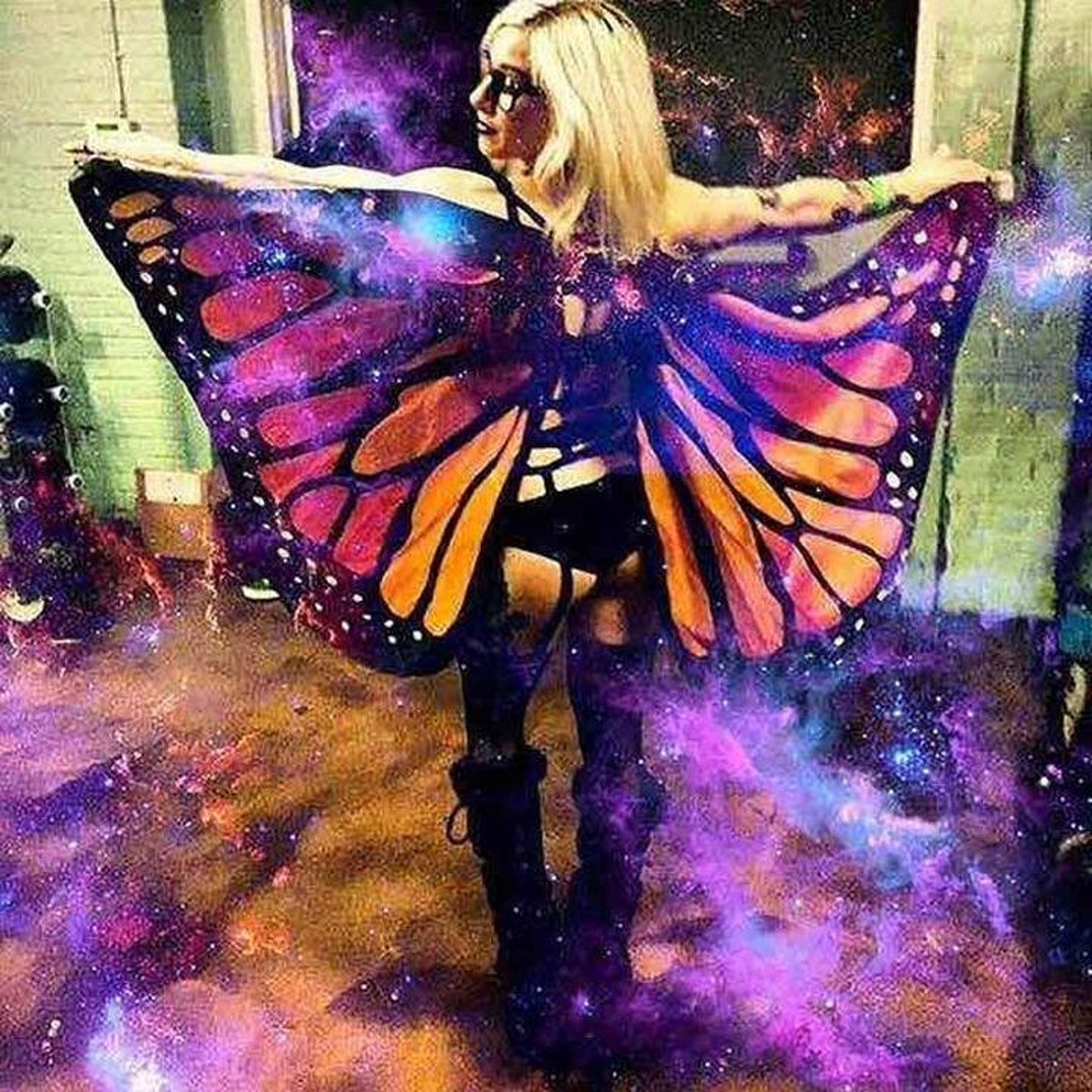 Adult Women Butterfly Wing Costume Butterfly Rave Outfit Etsy
